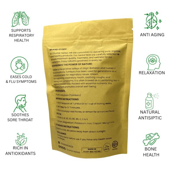 Tumburu Herbal Tea – 100%Organic Wild Thyme Tea for Cough, Cold, and Immune Support from the Himalayas